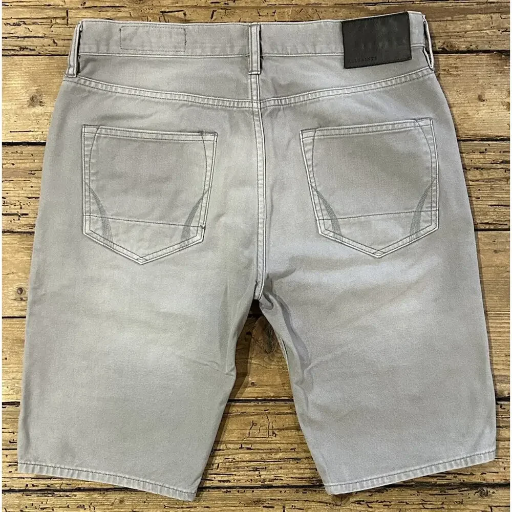 All Saints Men’s Size 31 Light Gray Denim Shorts